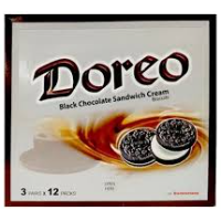 ডোরিও ব্ল্যাক  চকোলেট স্যান্ডউইচ ক্রিম  l Doreo Black Chocolate sandwich Cream 3 pair 12 Packs